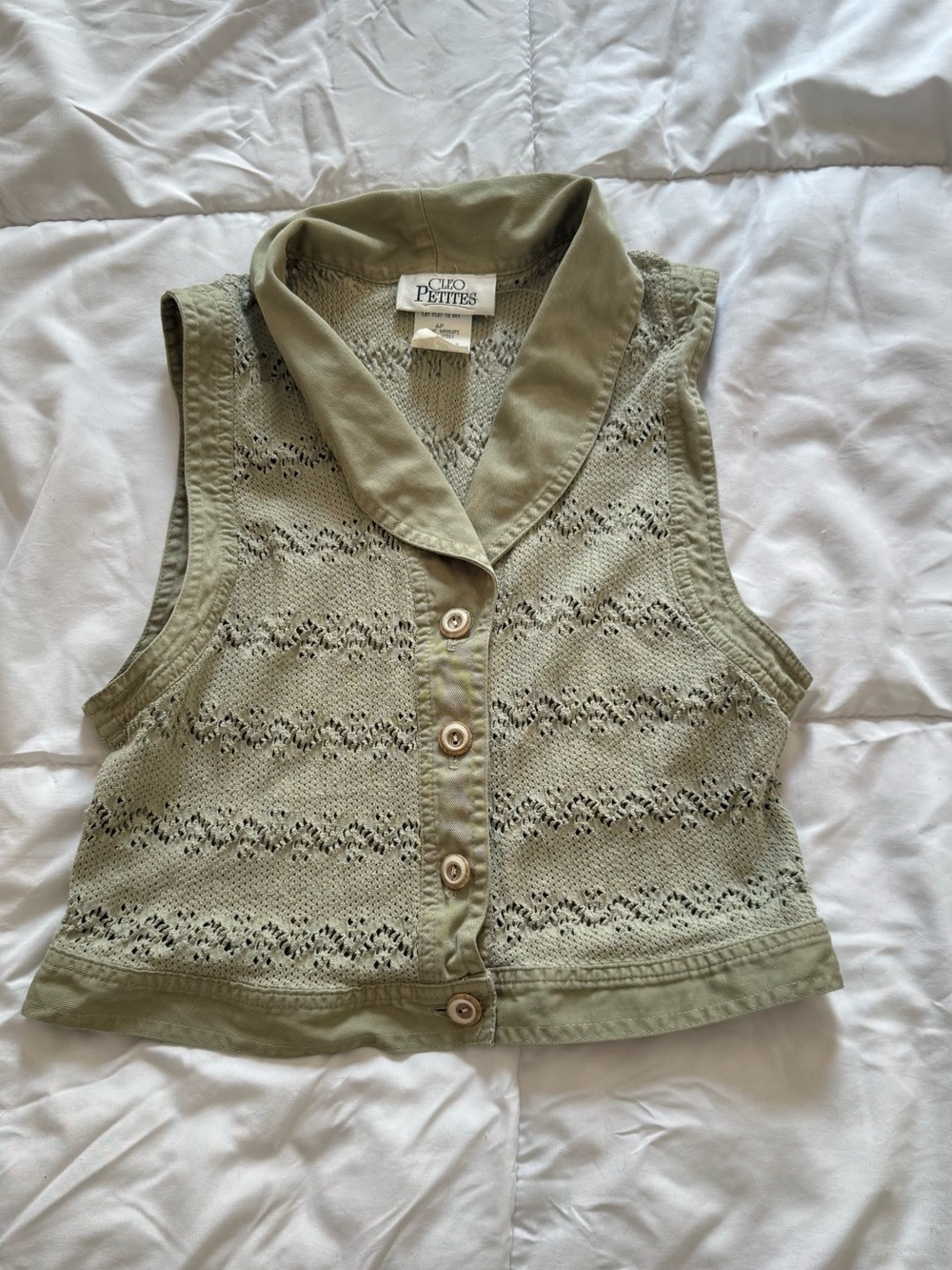 Cleo vintage olive green vest